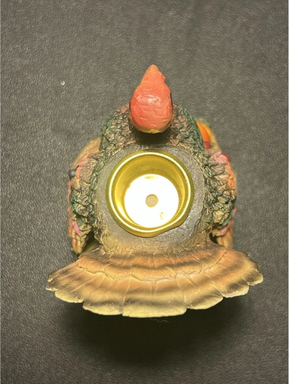 Vintage 1990s Set Of 2 Turkey Harvest Tealight Candle Holders Resin, 3.5x4.25”
